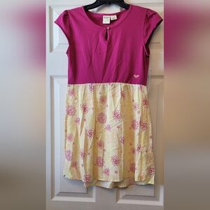 Girls Pink and Cream Floral Dress